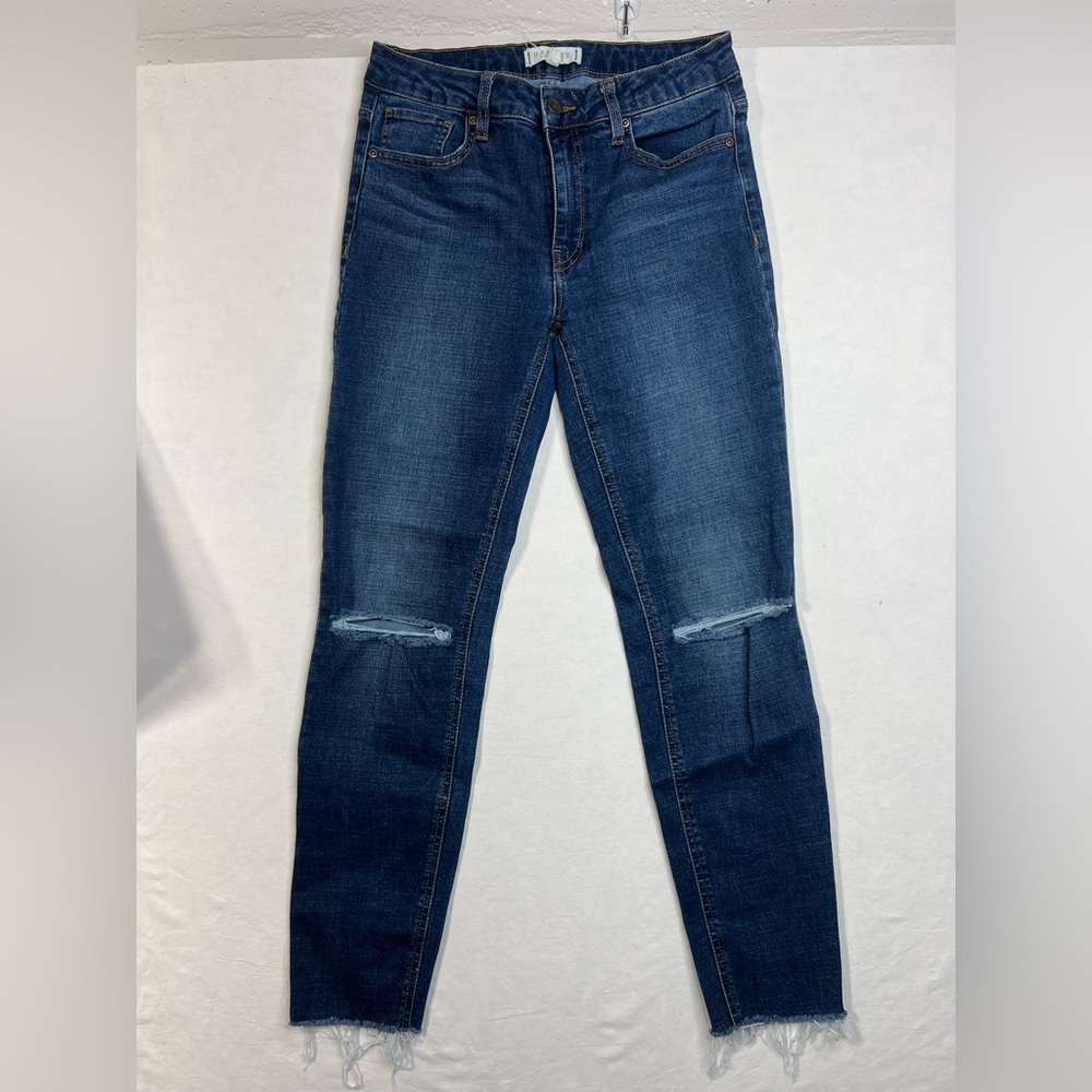 Harper Heritage Womens Mid Rise Dark Wash Skinny Stretch Blue Jeans Size 28